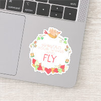Lycklig som flyger fågel sprider ut Vingar och fly