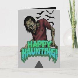Lycklig, som förföljer Zombie Halloween-deokykorte Kort