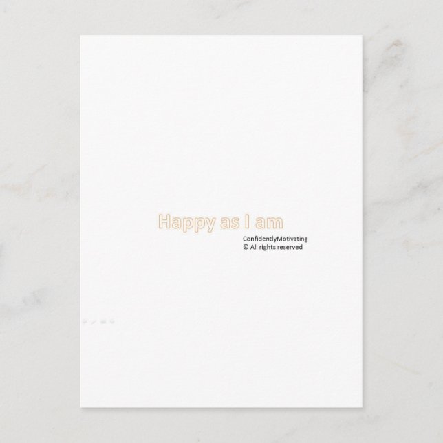 Lycklig som jag är vykort (Framsida)