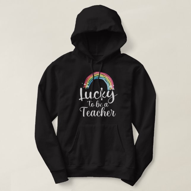 lycklig som lärardag hoodie (Design framsida)