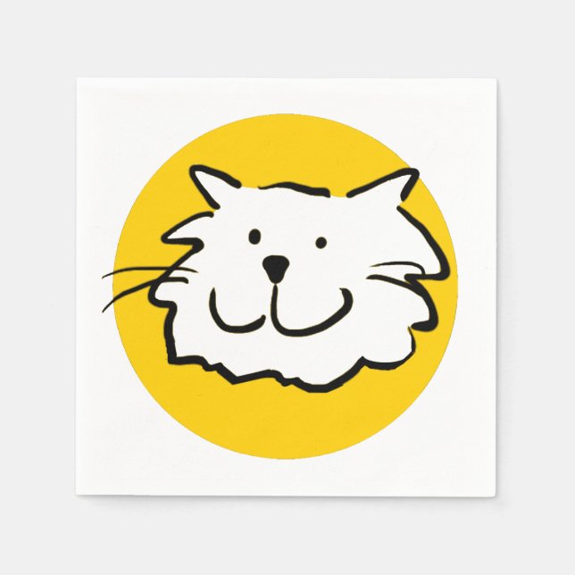 Lycklig som leker katt. Cat-Thned Pappersservett (Framsidan)