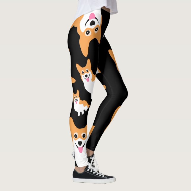 Lycklig som ler gullig beställnings- färg för leggings (Höger)