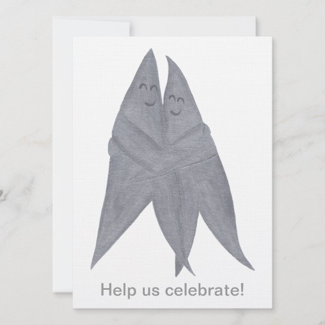 Lycklig som ler Silver Stars Några Bröllopsinbjudn Inbjudningar (Framsida)