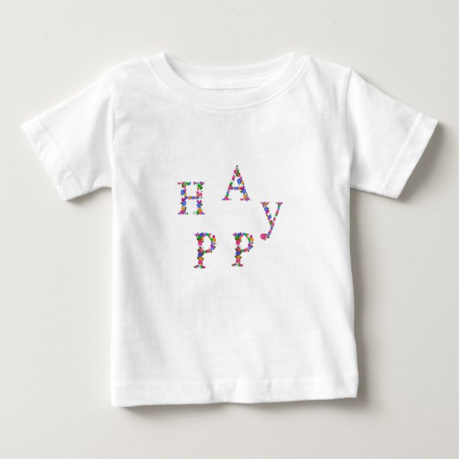Lycklig Sommar-Daisyn Flower Alphabet T Shirt (Framsida)