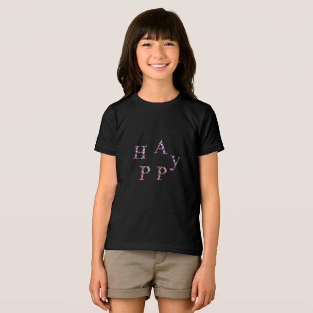 Lycklig Sommar-Daisyn Flower Alphabet T Shirt (Framsida Full)