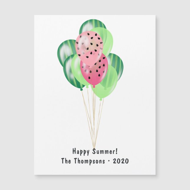 Lycklig Sommar Watermelon Balloons Hälsning (Framsida)