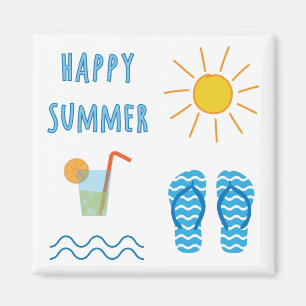 Lycklig sommarmagnet magnet