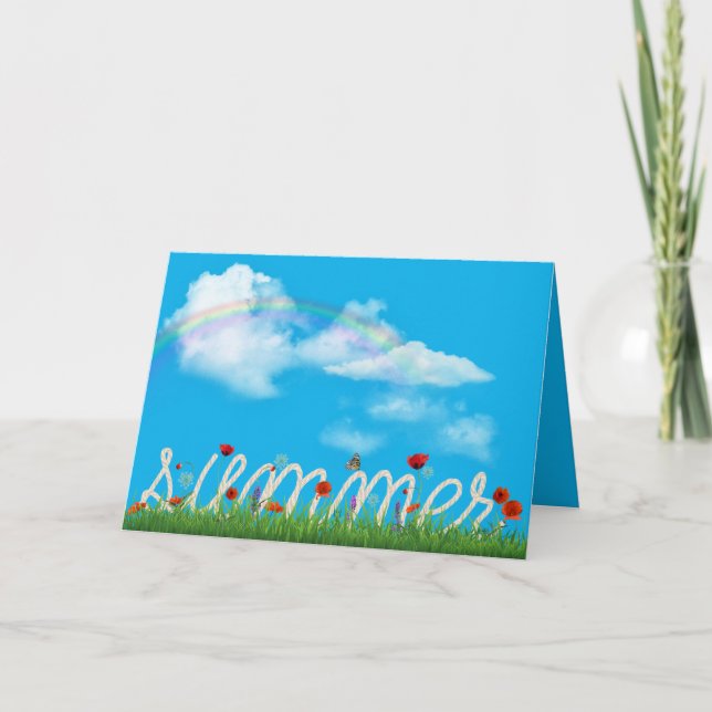 lycklig sommarrepdesign med vallmor kort (Framsida)