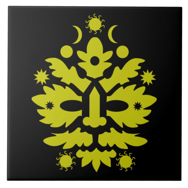 lycklig sommarsolstift Midsommar Kakelplatta (Framsidan)