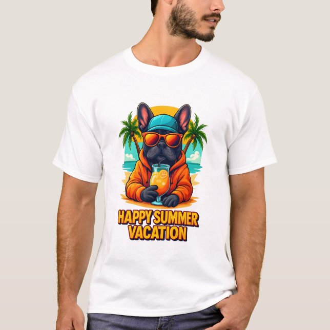Lycklig sommaruppehåll t shirt (Framsida)