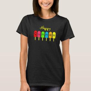 Lycklig sommarvakation Ice Cream Popsicle Ice Loll T Shirt