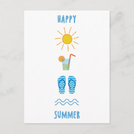 Lycklig sommarvykort vykort
