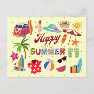 Lycklig sommarvykort vykort
