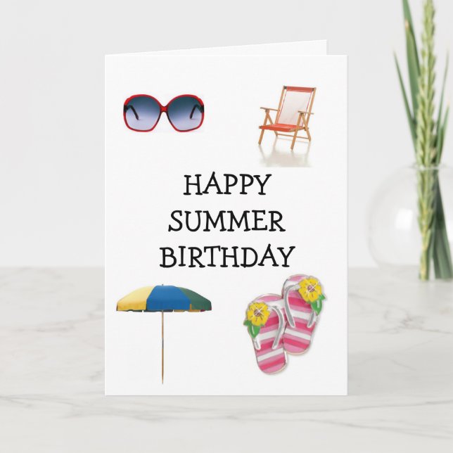 LYCKLIG ***SOMMER*** BIRTHDAG KORT (Framsida)