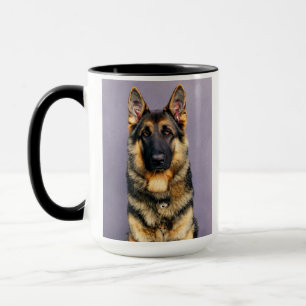 Lycklig söt bruna tyska shepherd-kaffe mugg