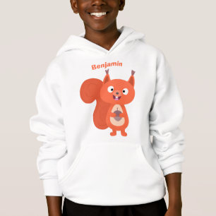 Lycklig söt tecknad med röd ekorre t shirt