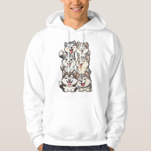 Lycklig Söta Siberian husky Hoodie