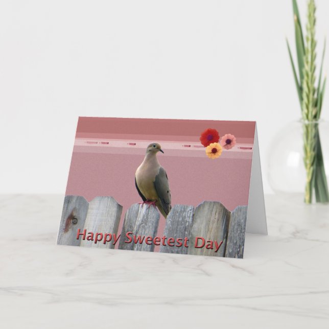 Lycklig sötaste dagen Kärlek Dove Kort (Framsida)