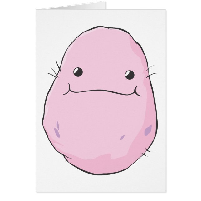 Lycklig sötpotatisgrönsaktecknad hälsningskort (Framsidan)