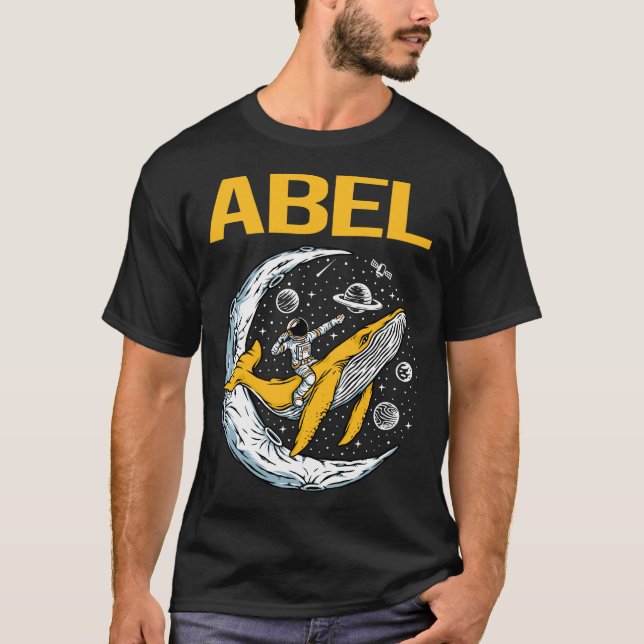 Lycklig Space - Abel Namn T Shirt (Framsida)