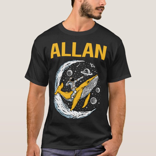 Lycklig Space - Allan Namn T Shirt (Framsida)
