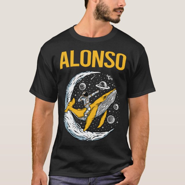 Lycklig Space - Alonso Namn T Shirt (Framsida)