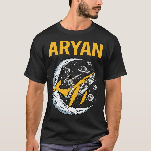 Lycklig Space - Aryan Namn T Shirt (Framsida)