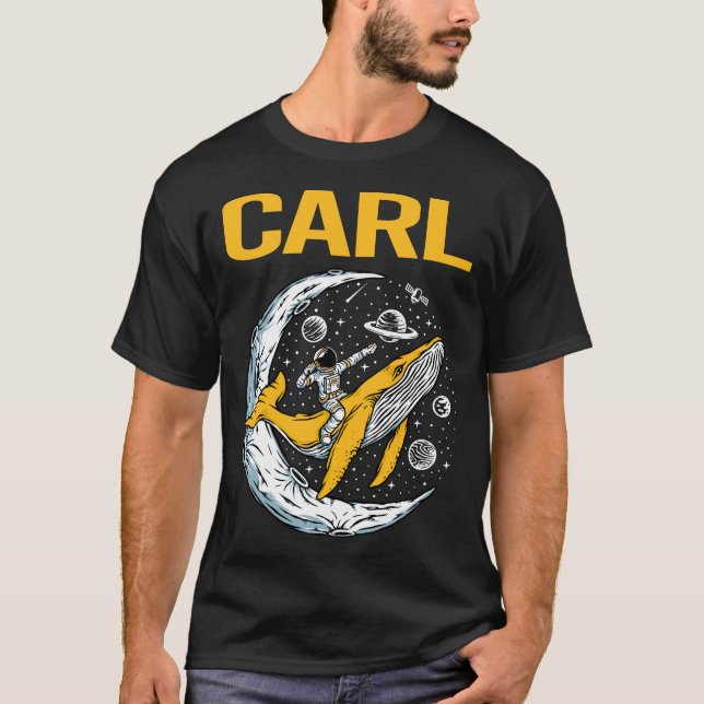 Lycklig Space - Carl Namn T Shirt (Framsida)