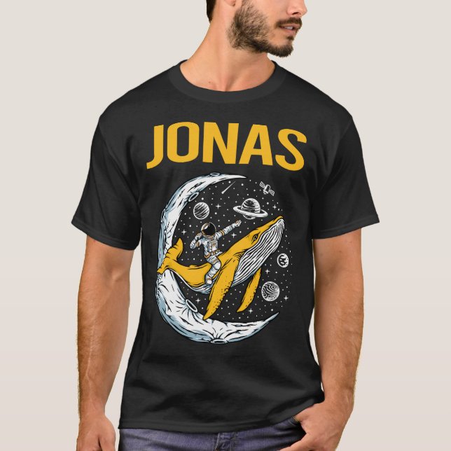 Lycklig Space - Jonas Namn T Shirt (Framsida)