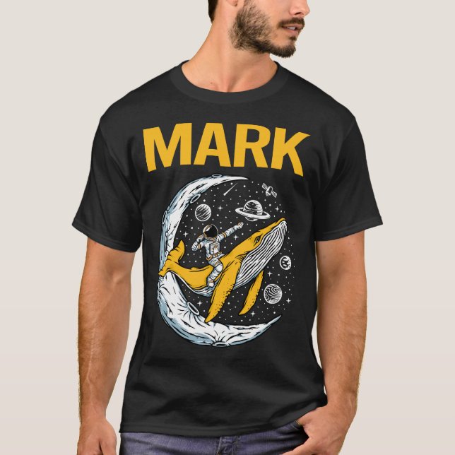 Lycklig Space - Mark Namn T Shirt (Framsida)