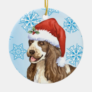 Lycklig Spaniel för Howlidays Julgransprydnad Keramik