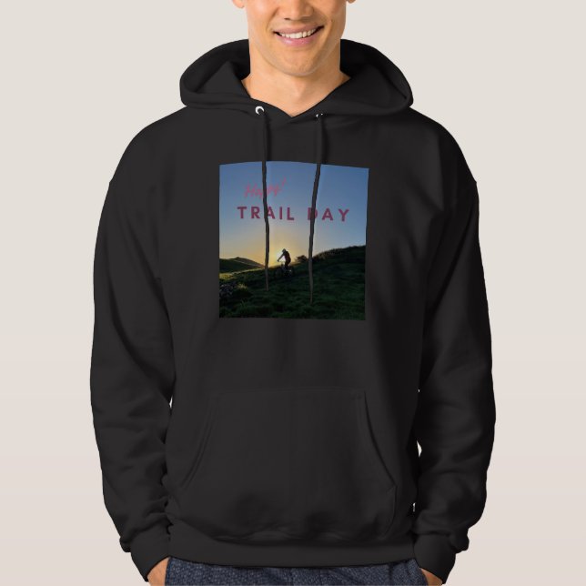 Lycklig-spårningsdagen Hoodie (Framsida)