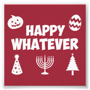 Lycklig Spelar ingen roll Helgdag Fototryck