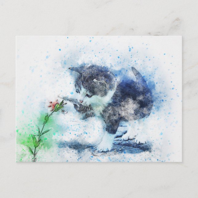 Lycklig spelar vykort (Framsida)