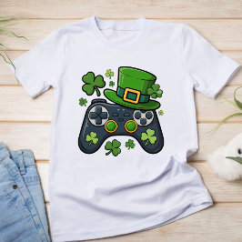 Lycklig Spelare St Patrick's Day TV-Spelskontroll T Shirt
