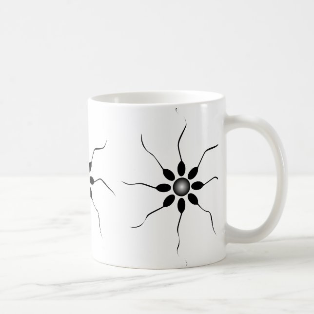 Lycklig spermabefruktning. Svartvitt Kaffemugg (Höger)