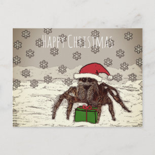 Lycklig Spider julvykort Vykort