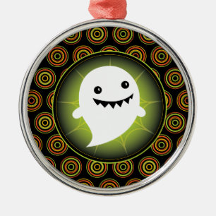 Lycklig spöke Halloween Julgransprydnad Metall
