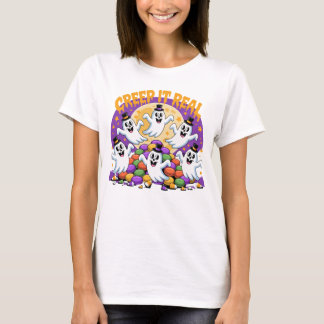 Lycklig Spöken - en roligt Halloween T-shirt