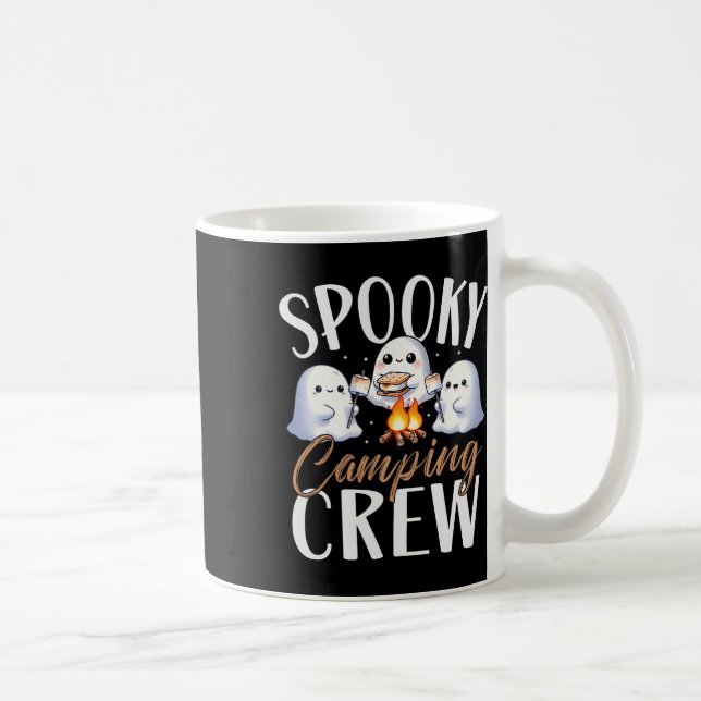 Lycklig Spooky Camping Crew Halloween Campfire 202 Kaffemugg (Höger)