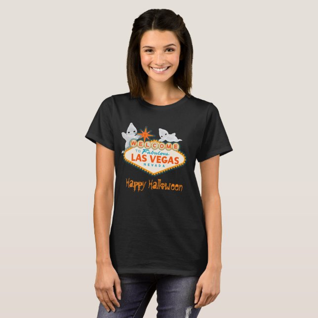 Lycklig Spooky Halloween Las Vegas Tee (Hel framsida)