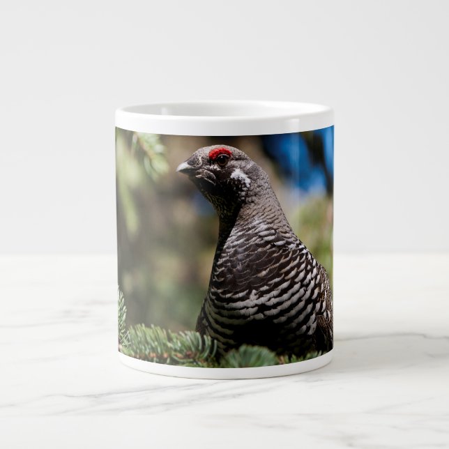 Lycklig Spruce Grouse Jumbo Mugg (Framsidan)
