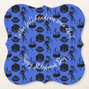 Lycklig St Andrew Day Haggis Bagpipe Nessie Bracke Underlägg Papper