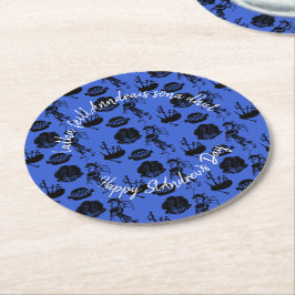 Lycklig St Andrew Day Haggis Bagpipe Nessie Underlägg Papper Rund