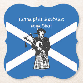 Lycklig St Andrews Day Flagga Bagpiper Underlägg Papper