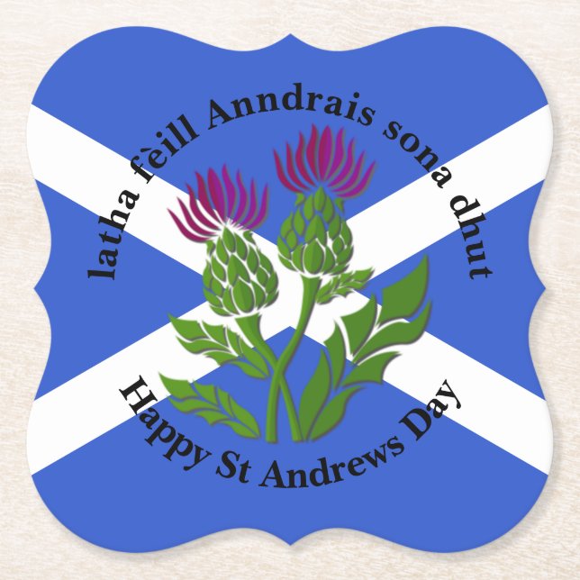 Lycklig St Andrews Day Flagga Thistle-parentes Underlägg Papper (Framsida)