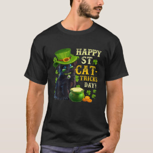 Lycklig St Cat Tricks Day Cat Leprechaun Hat St Pa T Shirt