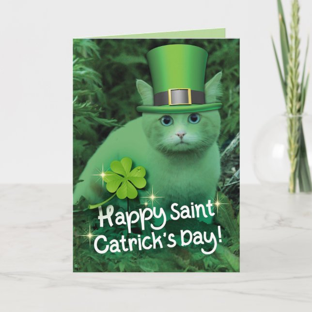 Lycklig St. "Catrick's"-dagen St. Patrick's Day Ca Kort (Framsida)
