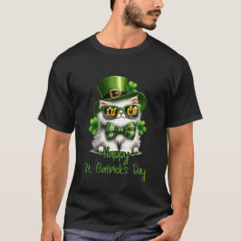 Lycklig St. Catrick's Day Funny Cat St. Patrick's T Shirt
