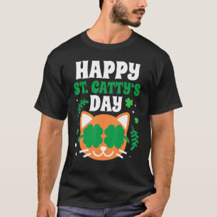 Lycklig St Catty S Day Funny Cute Cat St Patricks T Shirt